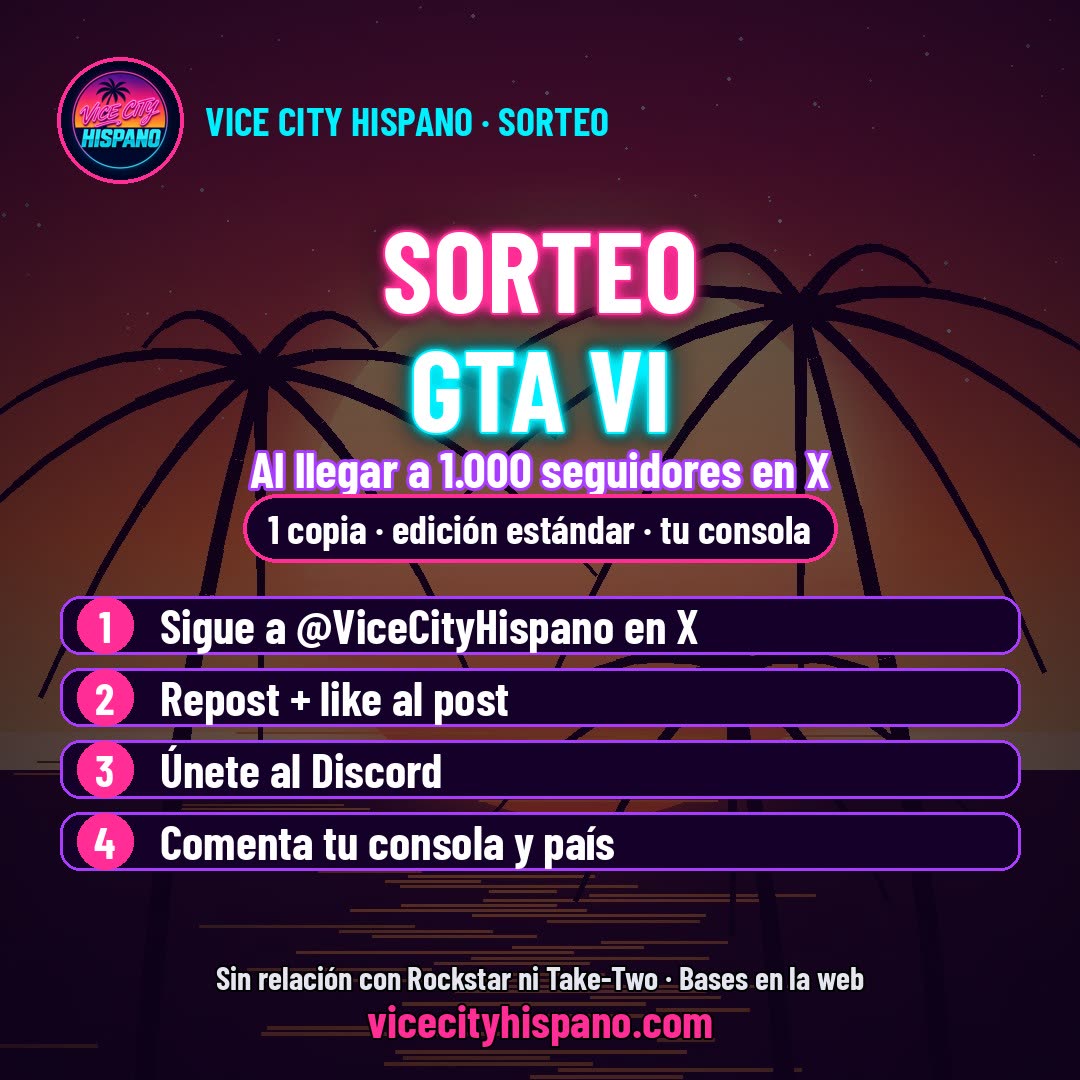 Arte del sorteo de GTA VI de Vice City Hispano